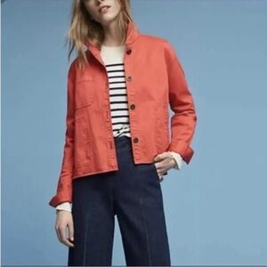 Anthropologie Chino Coral Swing Jacket